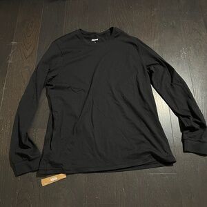 BNWT Skims Cotton Jersey Long Sleeve Black T-Shirt Size Large onyx top shirt
